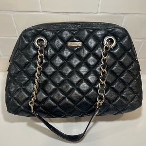 Kate Spade Georgina Gold Coast Black Leather Bag Purse Tote